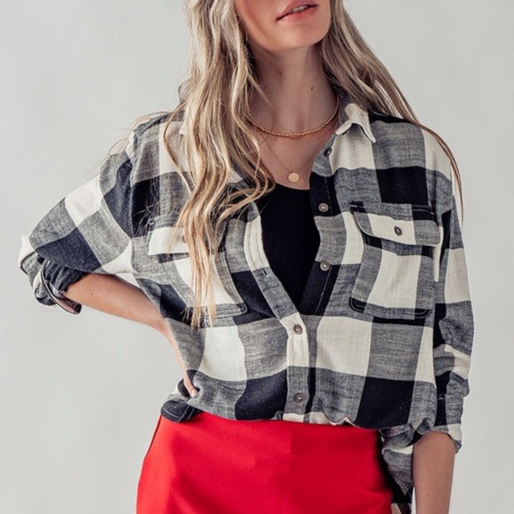 NEW IN PERFECT PLAID FLANNEL BUTTON DOWN SHIRT - Picture 1 of 6
